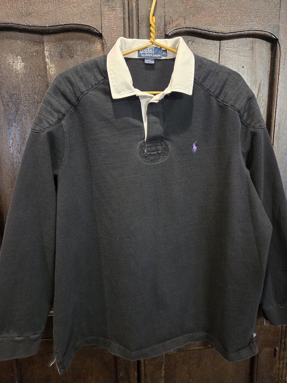 Polo by Ralph Lauren Black Rugby Shirt (XL)